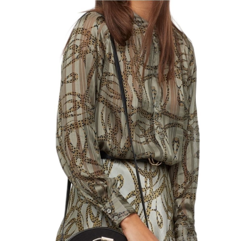 NWT RICHARD ALLEN x H&M Airy Snake Print Blouse 2